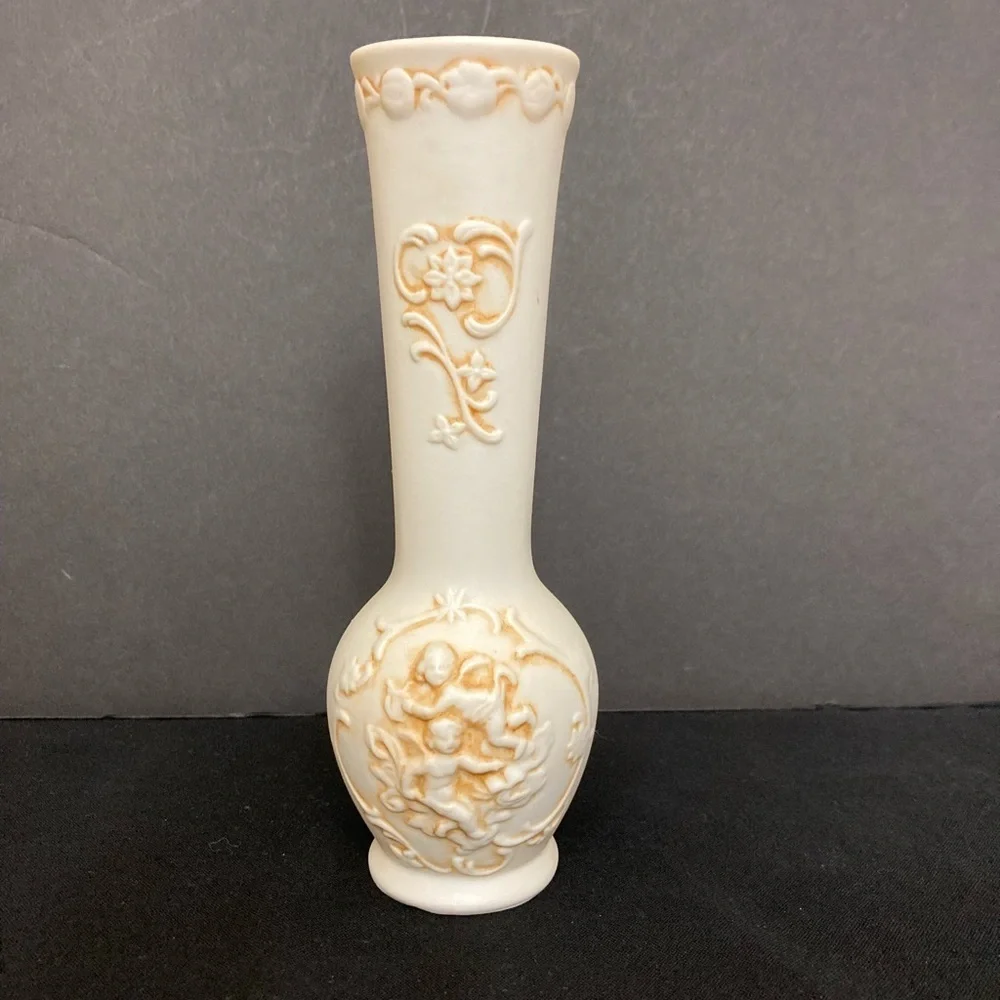 Vintage Lefton Cherub Bud Vase‎ Angel Flower Holder Japan